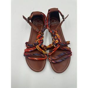 Fergalicious T Strappy Sandals w/ Braided Ropes Sz 8* Adjustable Strap Open Toe